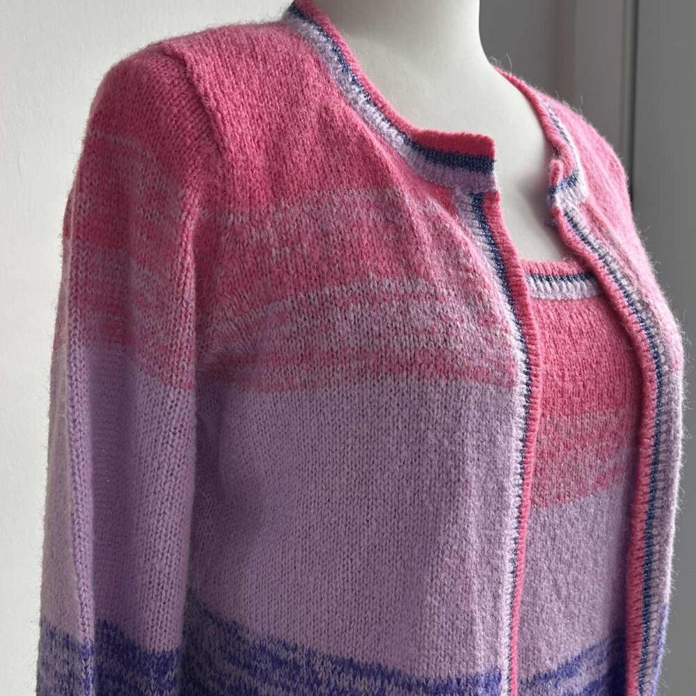 Lilly Pulitzer Ombré Knit Twin Set Cardigan and Shell in Pink & Violet – US S - Picture 3 of 13